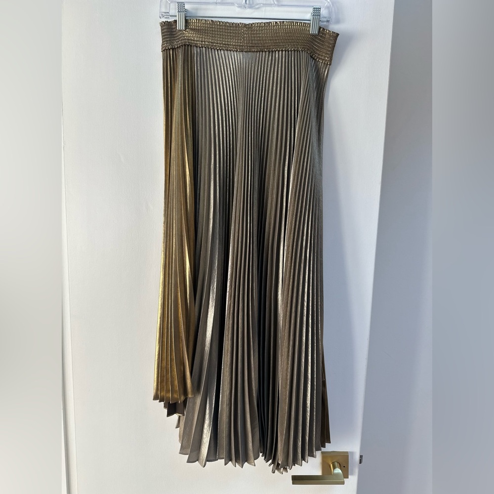 ALC Metallic Pleated Maxi Skirt
